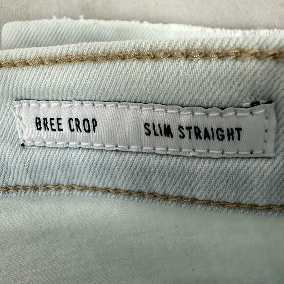 Edwin Bree Crop Slim Straight Jeans Outcast 24 Light Wash Denim Womens Fitted - Picture 5 of 9